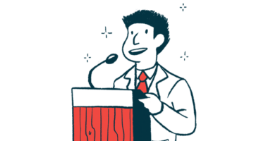 FAST Global Science Summit and Gala | Angelman Syndrome News | illustration of speaker at podium