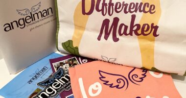ASF Conference \ Angelman Syndrome News \ An assortment of goodies from a previous ASF Walk, including a handbag and various informative booklets