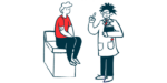 are disease education | illustration of doctor talking to patient