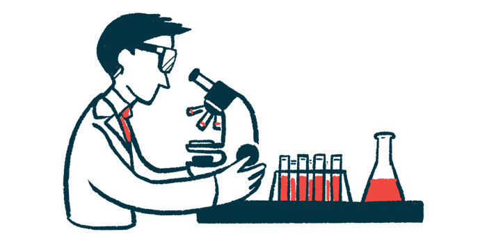 An illustration of a researcher working in a laboratory.