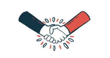 An illustration of two people shaking hands in agreement.